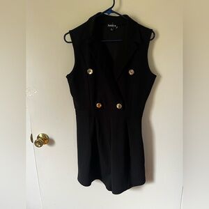Justify Black Double-Breasted romper large